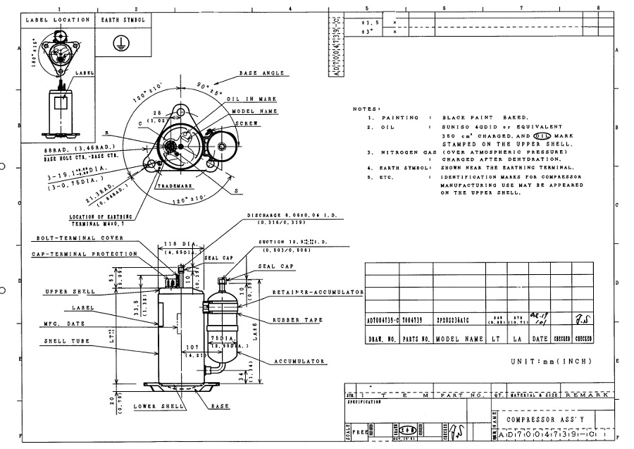 Panasonic rotary compressor specification